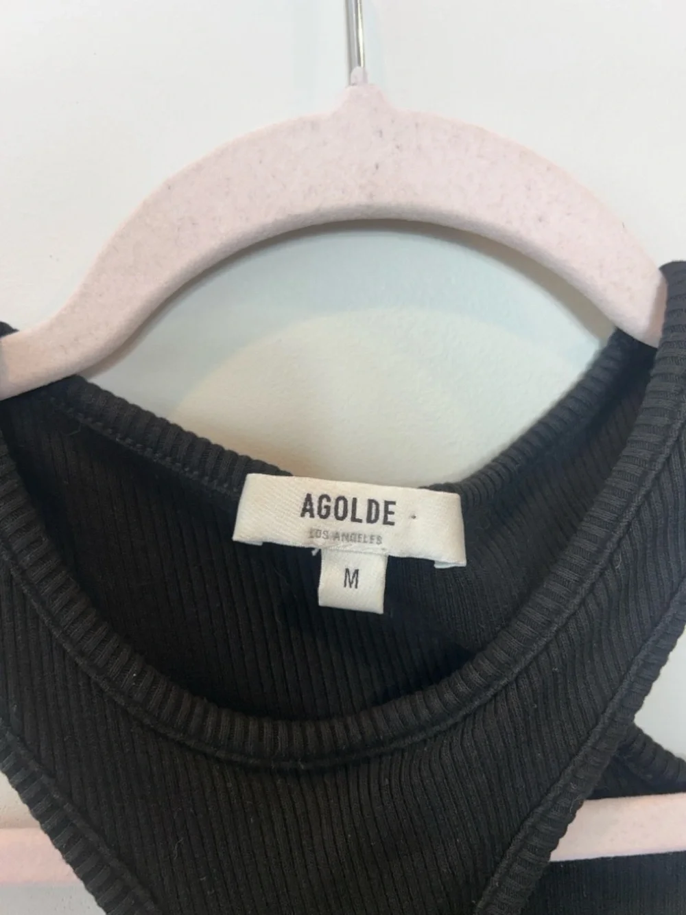 AGOLDE Black Asymmetric Cutout Ribbed Tank - Picture 5 of 6